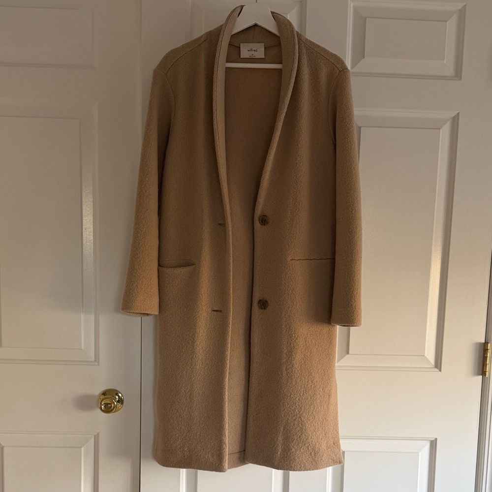 100% Wool Wilfred Tan Trench Coat